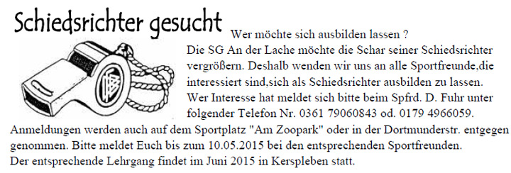 Schiedsrichter gesucht