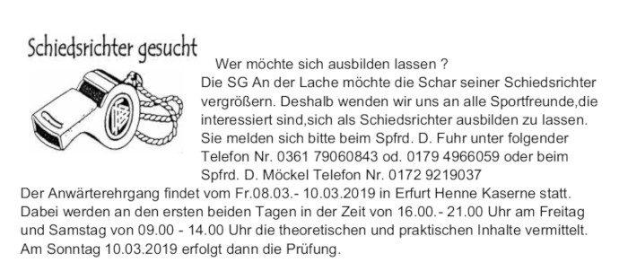 Schiedsrichter gesucht
